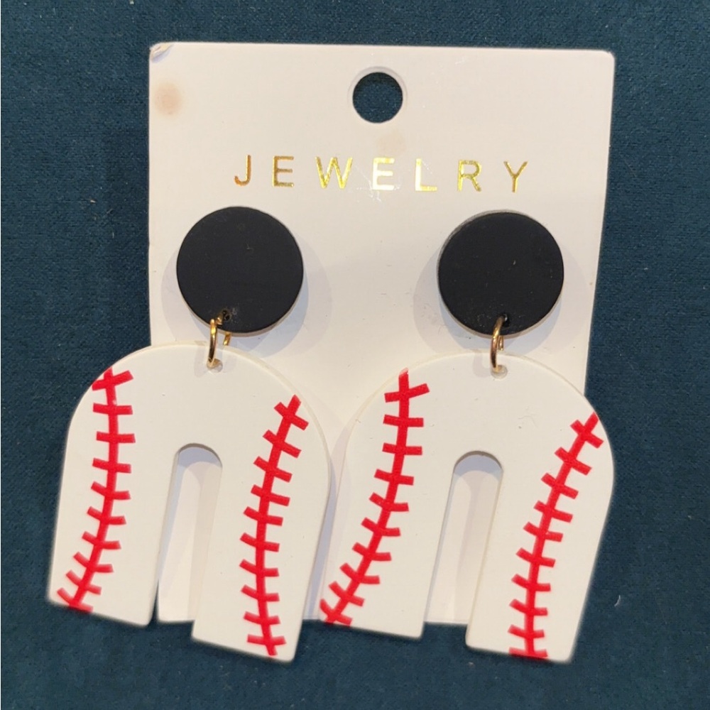 Baseball arch earrings